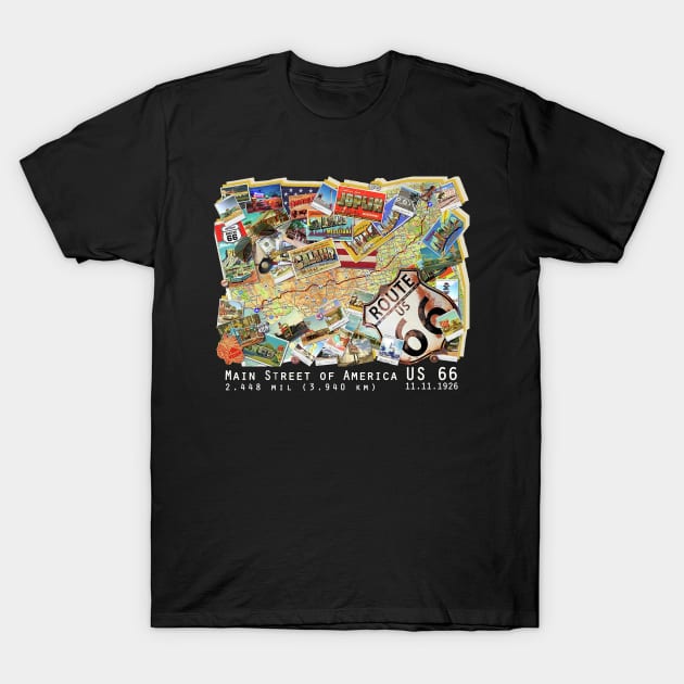 route 66 US T-Shirt by Magic Topeng